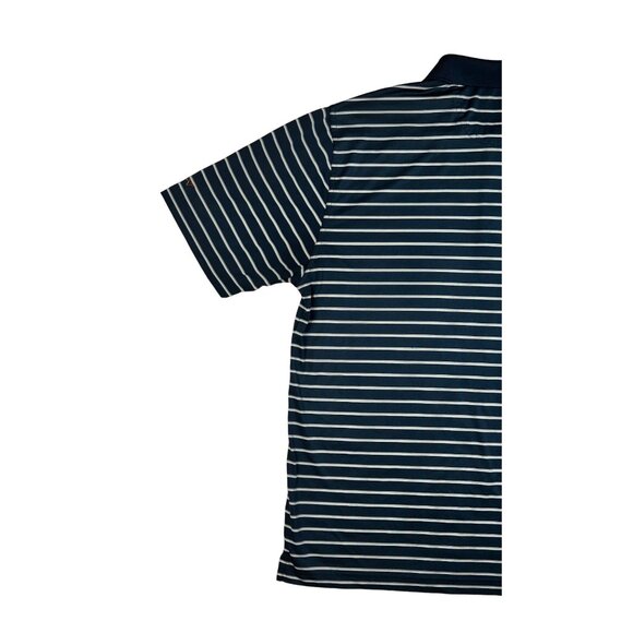 GREG NORMAN Shirt Men's Short Sleeve Striped Embroidered Polo Blue XL - Picture 8 of 10